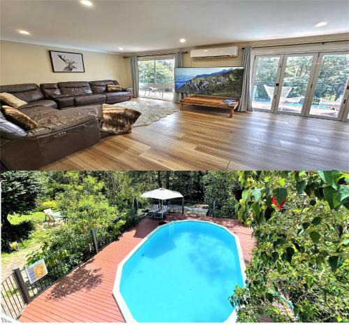 Sydney House | Luxury Mountain Retreat with Gym, Heated Private Pool & Bush Views