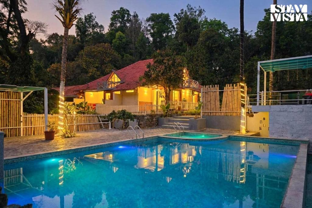 Madhapur Villa | Tarang - The Nest 3BR with Pvt Pool Lawn, AC, BBQ and Comp Breakfast- Coorg