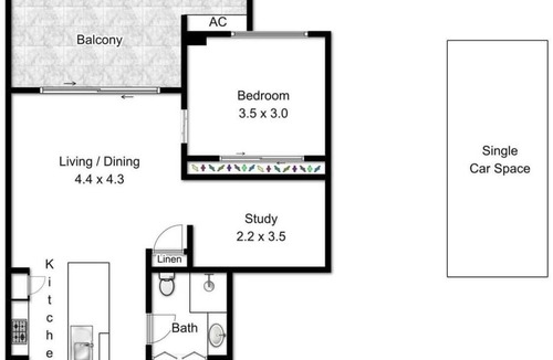 Teneriffe Apartment | Sublime Simplicity! ~1Bed/Study/1Bath/Balcony/1Car