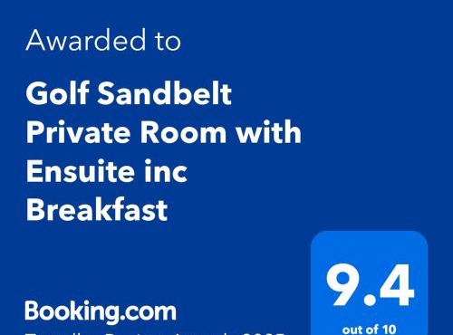 Golf Sandbelt Private Room with Ensuite inc Breakfast in Cheltenham