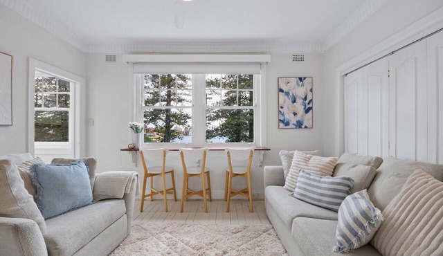 Manly Beach Views from a Light-Filled 3BR Coastal Apartment in Manly