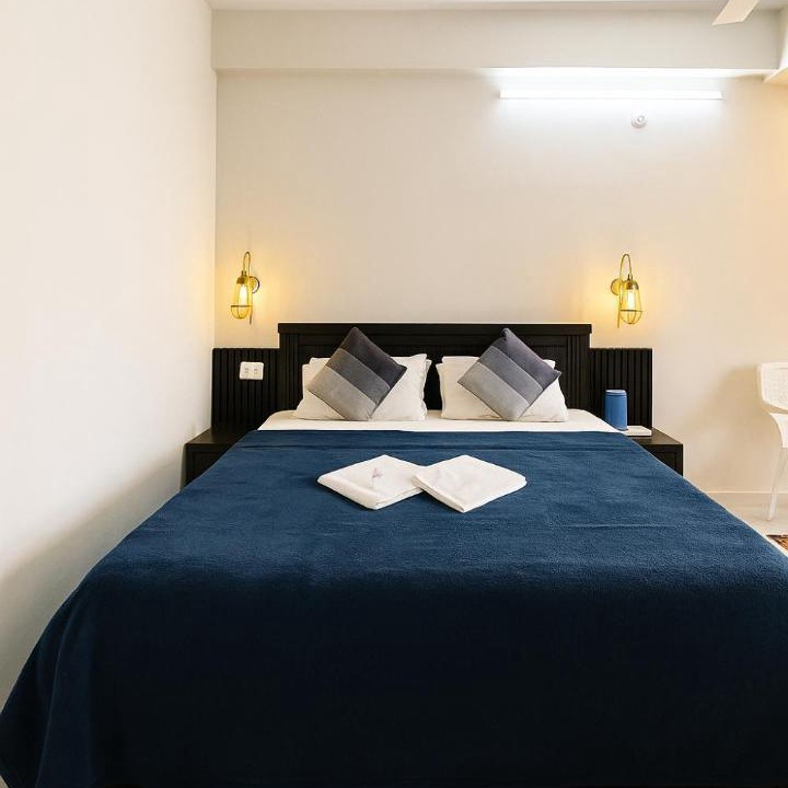 Banjara Hills Apartment | The Hidden Gem - 1BHK with Indoor Canopy, Ambient Lighting, Wifi, Smart TV & AC